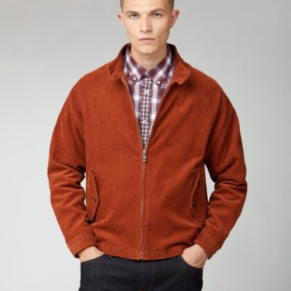 Burnt Orange Cord Harrington Jacket Small Gold Metal by Ben Sherman GBP94.0000 - Grab Your Coat!