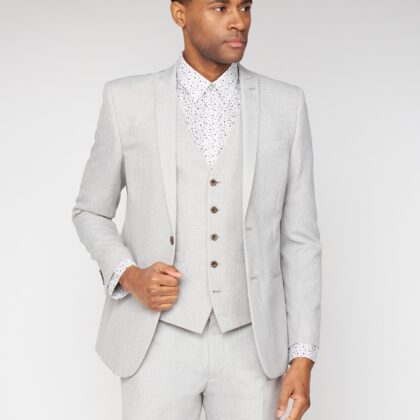 Cool Grey Texture Slim Fit Suit Jacket 42S Light Grey by Ben Sherman GBP105.0000 - Grab Your Coat!