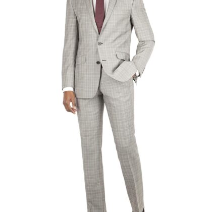 Grey Check Kings Fit Suit Jacket 40L Light Grey by Ben Sherman GBP44.0000 - Grab Your Coat!