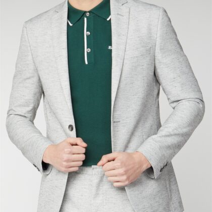 Grey Linen Texture Slim Fit Suit Jacket 36R Grey by Ben Sherman GBP65.0000 - Grab Your Coat!