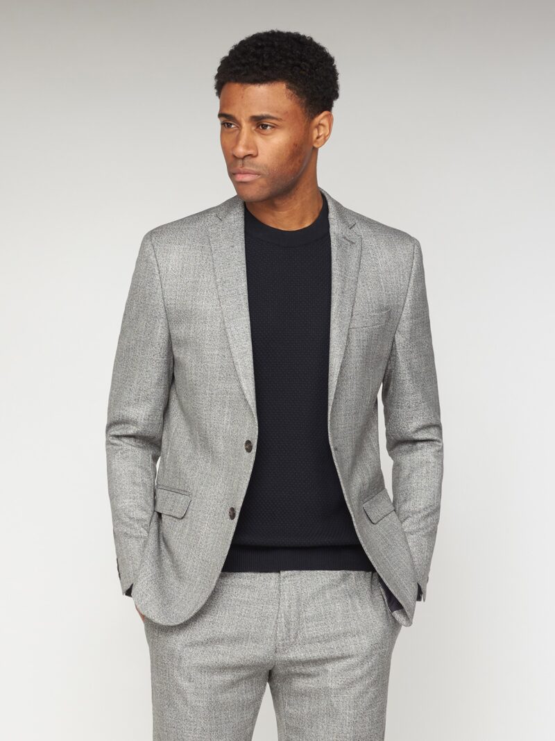 Grey Twist Structure Slim Fit Suit Jacket 36S Grey by Ben Sherman GBP74.0000 - Grab Your Coat!