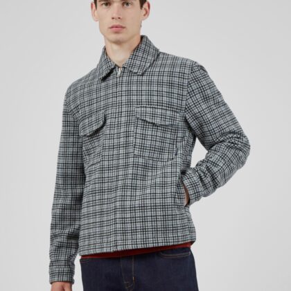 Steel Monochrome Check Jacket XL Steel by Ben Sherman GBP150.0000 - Grab Your Coat!