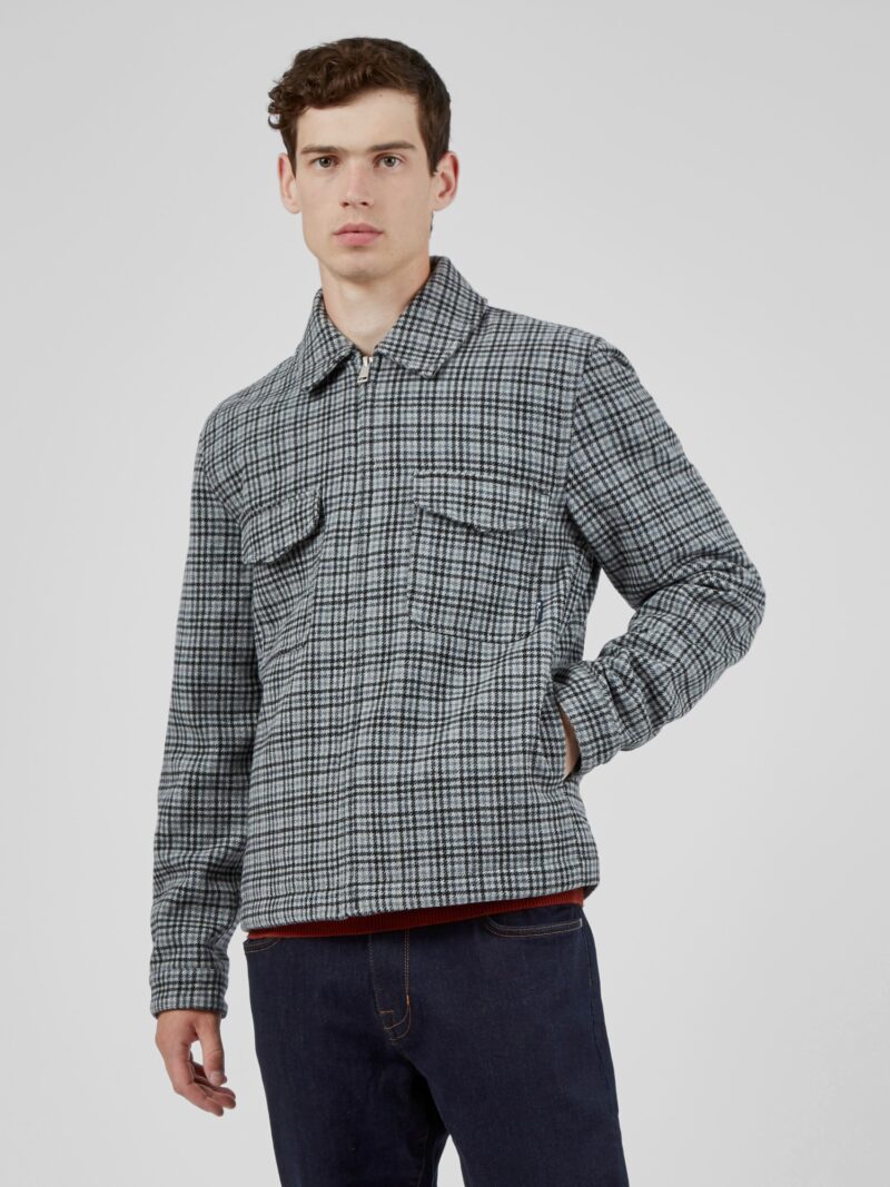 Steel Monochrome Check Jacket XL Steel by Ben Sherman GBP150.0000 - Grab Your Coat!