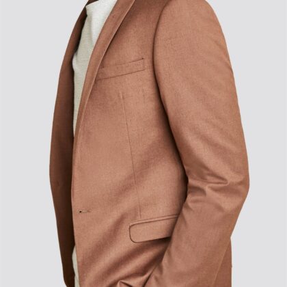 Tan Textured Skinny Fit Suit Jacket 36L Tan by Ben Sherman GBP30.0000 - Grab Your Coat!