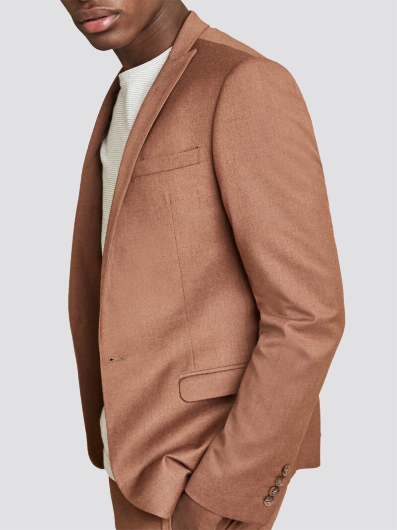 Tan Textured Skinny Fit Suit Jacket 36L Tan by Ben Sherman GBP30.0000 - Grab Your Coat!