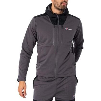 Berghaus Mens Grey Pinstripe Jet Black Reacon Hooded Jacket by Designer Wear GBP90 - Grab Your Coat!