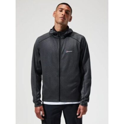 Berghaus Mens Urban Jet Black Grey Pinstripe Urban Spitzer Hooded Jacket by Designer Wear GBP60 - Grab Your Coat!