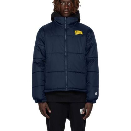 Billionaire Boys Club Mens Navy Small Logo Puffer Jacket by Designer Wear GBP219 - Grab Your Coat!