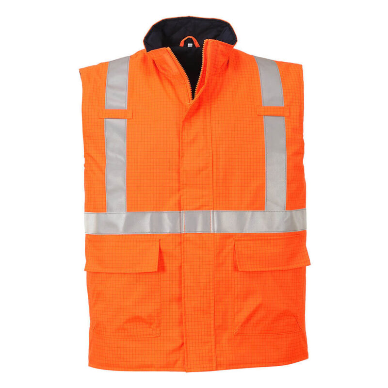 Biz Flame Hi Vis Flame Resistant Rain Bodywarmer Orange S by Tooled Up GBP60.95 - Grab Your Coat!