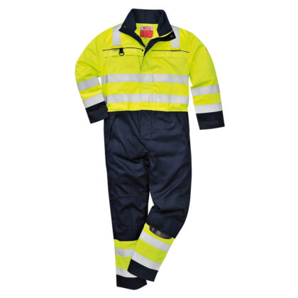 Biz Flame Hi Vis Multi-Norm Flame Resistant Coverall Yellow / Navy S by Tooled Up GBP146.95 - Grab Your Coat!