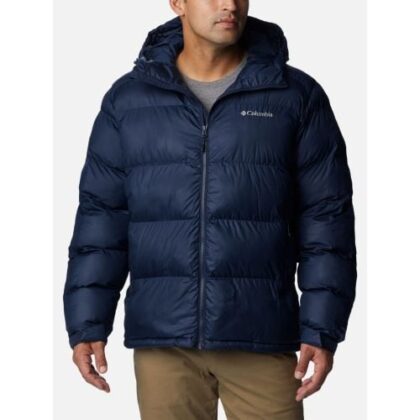 Columbia Mens Collegiate Navy Pike Lake II Hooded Puffer Jacket by Designer Wear GBP115 - Grab Your Coat!