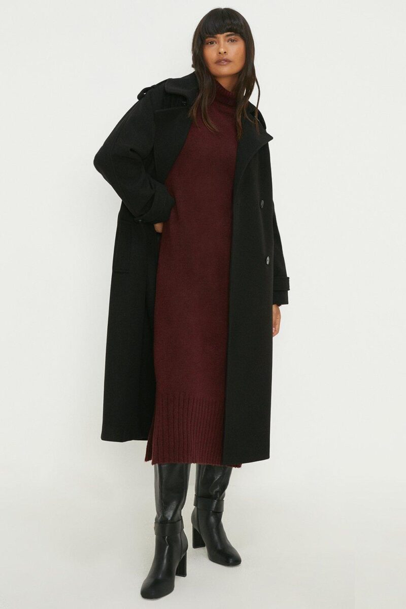 Dorothy Perkins Womens Belted Wool Look Trench Coat by Dorothy Perkins UK GBP49.50 - Grab Your Coat!