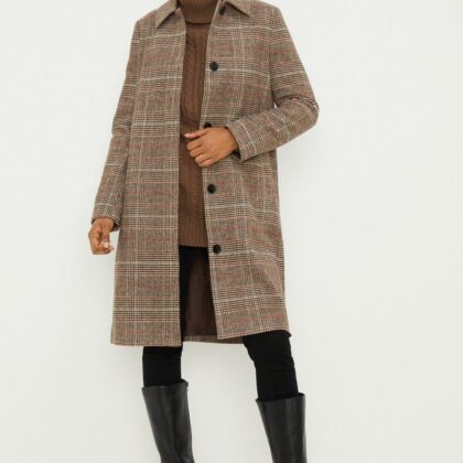 Dorothy Perkins Womens Brushed Check Car Coat by Dorothy Perkins UK GBP45.00 - Grab Your Coat!