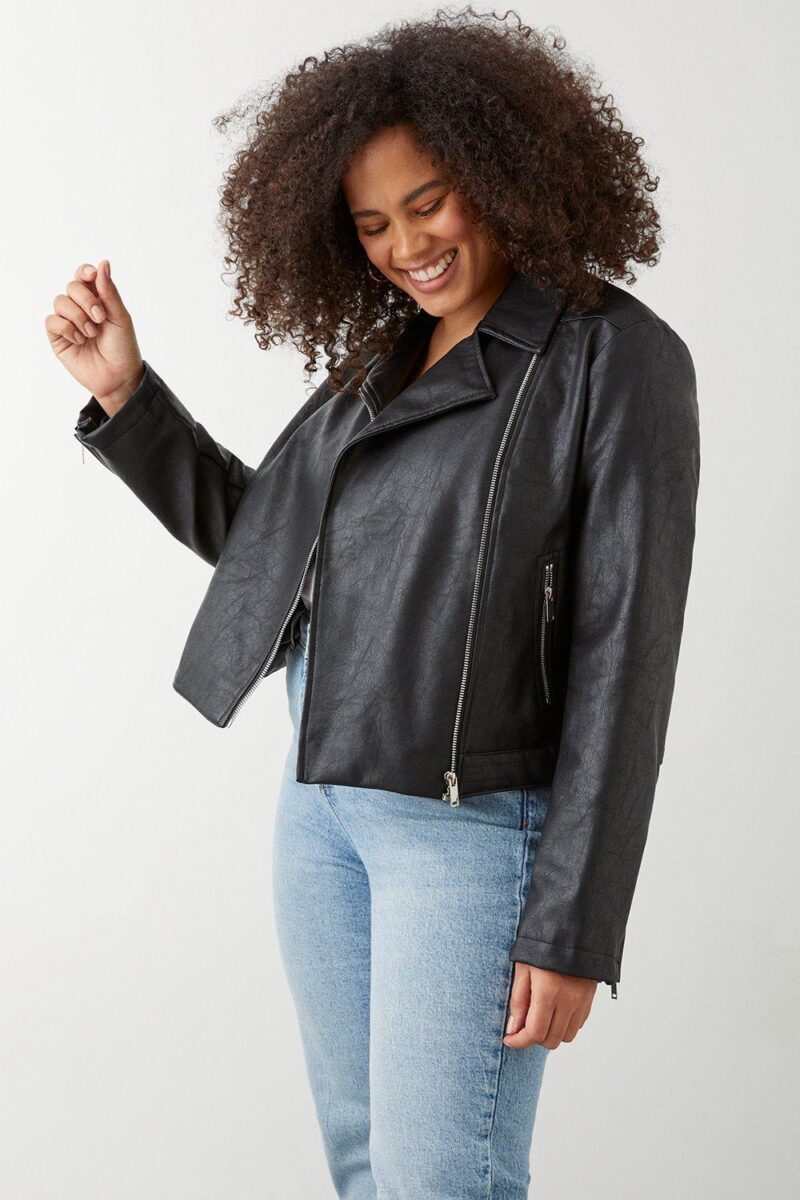 Dorothy Perkins Womens Curve Faux Leather Biker Jacket by Dorothy Perkins UK GBP47.20 - Grab Your Coat!