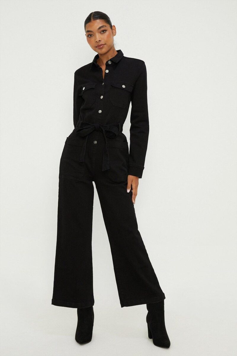 Dorothy Perkins Womens Denim Belted Jumpsuit by Dorothy Perkins UK GBP19.50 - Grab Your Coat!