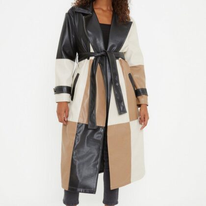Dorothy Perkins Womens Faux Leather Patchwork Trench Coat by Dorothy Perkins UK GBP47.40 - Grab Your Coat!