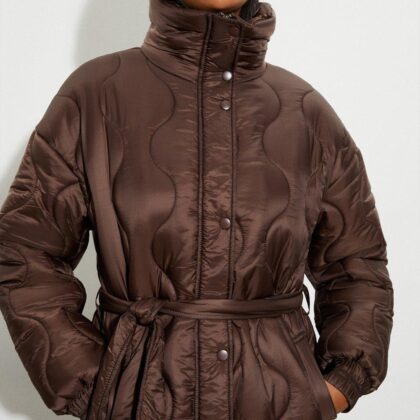 Dorothy Perkins Womens Longline Glossy Quilted Padded Coat by Dorothy Perkins UK GBP42.50 - Grab Your Coat!