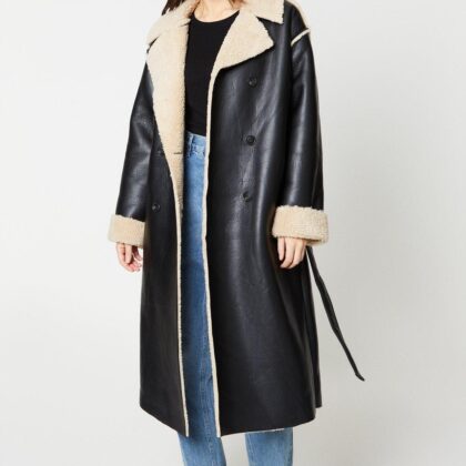 Dorothy Perkins Womens Longline Shearling Aviator Coat by Dorothy Perkins UK GBP47.50 - Grab Your Coat!