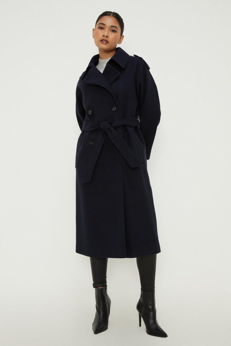 Dorothy Perkins Womens Petite Belted Wool Trench Coat by Dorothy Perkins UK GBP59.40 - Grab Your Coat!