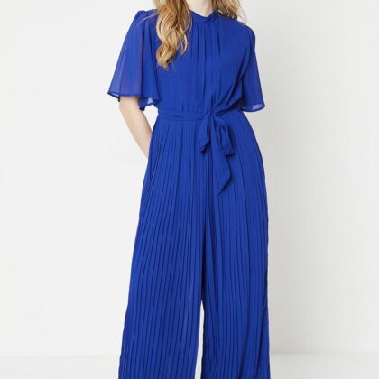 Dorothy Perkins Womens Pleated Chiffon Jumpsuit by Dorothy Perkins UK GBP32.50 - Grab Your Coat!