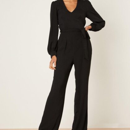 Dorothy Perkins Womens Tall Black V Neck Jumpsuit by Dorothy Perkins UK GBP24.50 - Grab Your Coat!