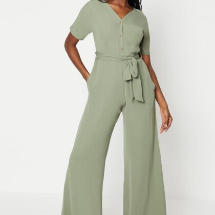 Dorothy Perkins Womens Tie Waist Jumpsuit by Dorothy Perkins UK GBP49.00 - Grab Your Coat!