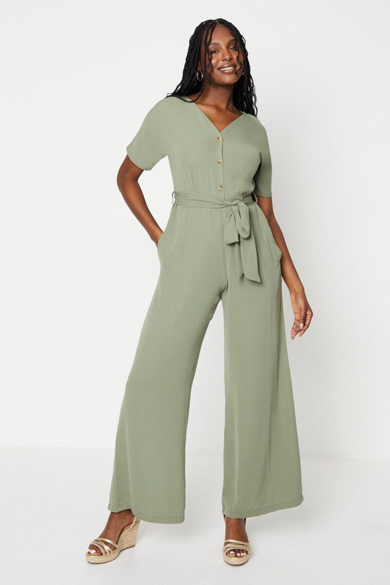 Dorothy Perkins Womens Tie Waist Jumpsuit by Dorothy Perkins UK GBP49.00 - Grab Your Coat!