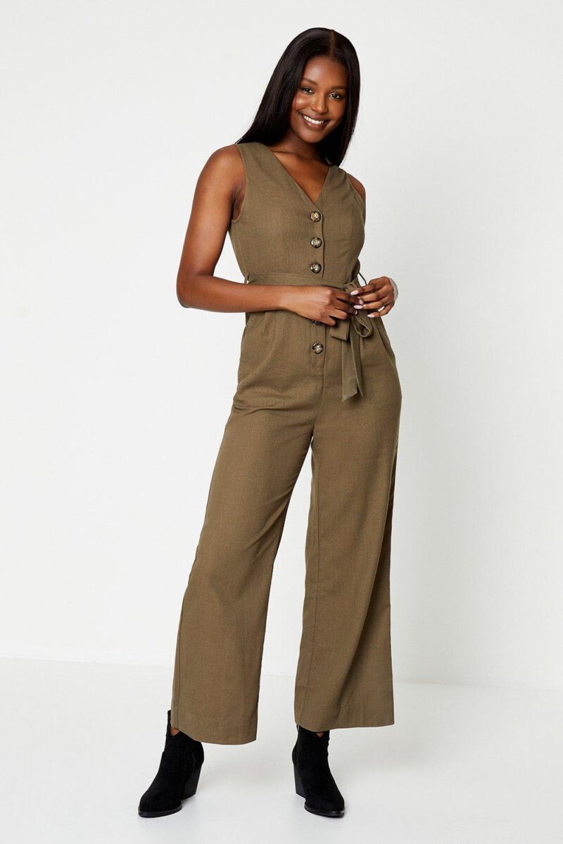 Dorothy Perkins Womens Tie Waist Jumpsuit by Dorothy Perkins UK GBP31.20 - Grab Your Coat!