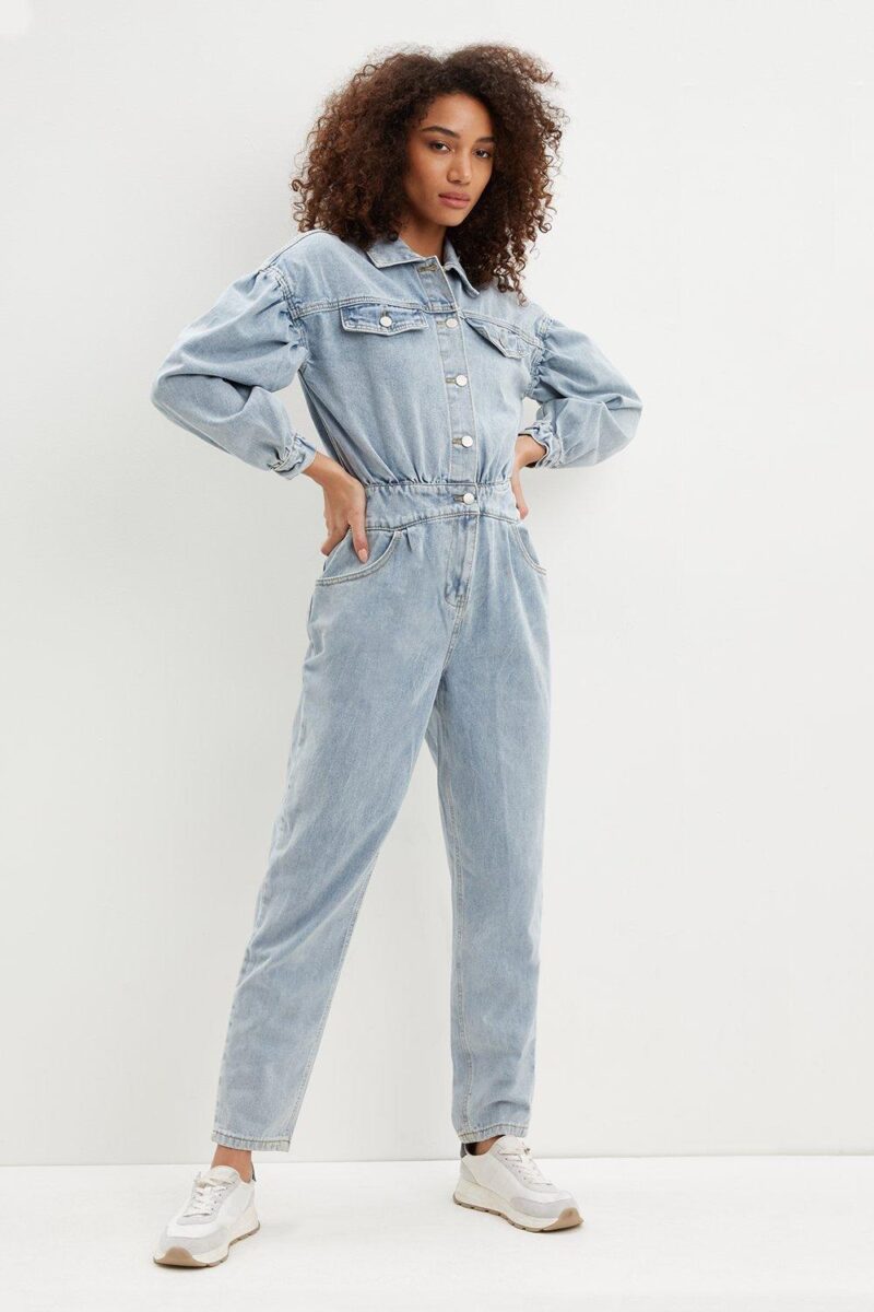 Dorothy Perkins Womens Waist Detail Long Sleeve Denim Jumpsuit by Dorothy Perkins UK GBP12.50 - Grab Your Coat!