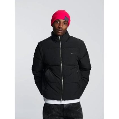 Edwin Mens Black Detachable Sleeves Puffer Jacket by Designer Wear GBP169 - Grab Your Coat!