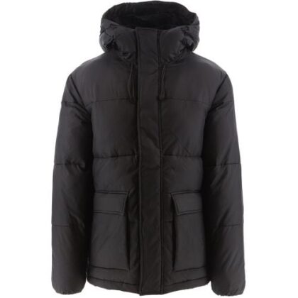 Edwin Plain Black Nakkia Puffa Jacket by Designer Wear GBP179 - Grab Your Coat!