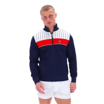 FILA Mens FILA Navy White FILA Red Eccellente Track Jacket by Designer Wear GBP55 - Grab Your Coat!