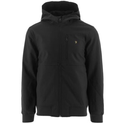 Farah Mens Black Rudd Softshell Jacket by Designer Wear GBP75 - Grab Your Coat!