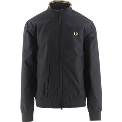 Fred Perry Mens Black Brentham Jacket by Designer Wear GBP116 - Grab Your Coat!