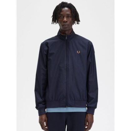 Fred Perry Mens Navy Brentham Jacket by Designer Wear GBP160 - Grab Your Coat!