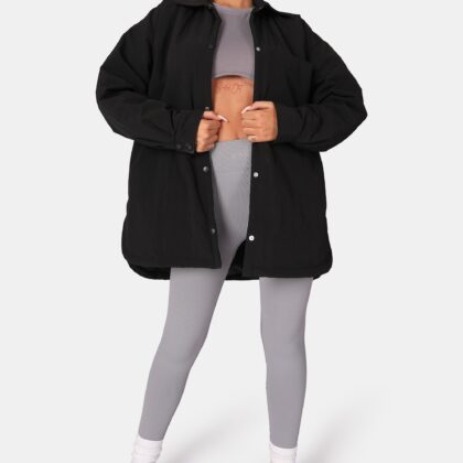 Kaiia Padded Oversized Shacket Black UK S by Kaiia the Label GBP40.00 - Grab Your Coat!