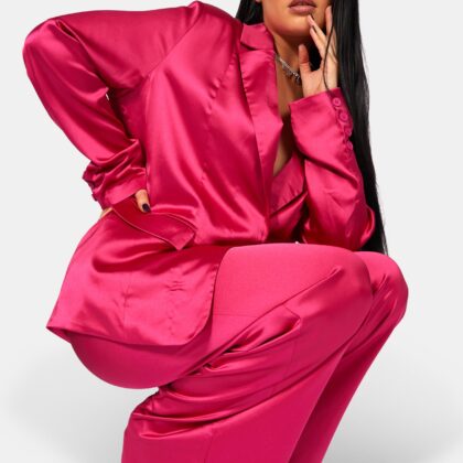 Kaiia Satin Dad Blazer Pink UK 16 by Kaiia the Label GBP55.00 - Grab Your Coat!