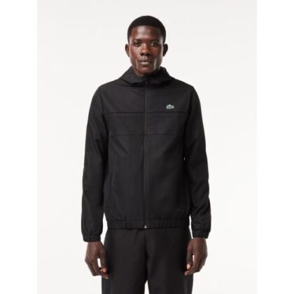 Lacoste Mens Black Hooded Sport Jacket by Designer Wear GBP103 - Grab Your Coat!