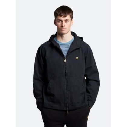 Lyle and Scott Mens Dark Navy Garment Dyed Zip Through Jacket by Designer Wear GBP80 - Grab Your Coat!