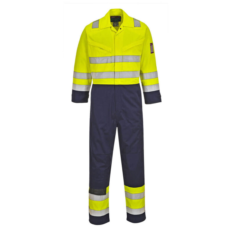 Modaflame Flame Resistant Hi Vis Overall Yellow / Navy 3XL 32" by Tooled Up GBP129.95 - Grab Your Coat!