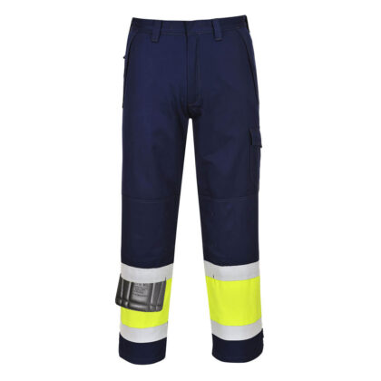 Modaflame Mens Flame Resistant Hi Vis Trousers Yellow / Navy M 34" by Tooled Up GBP81.95 - Grab Your Coat!