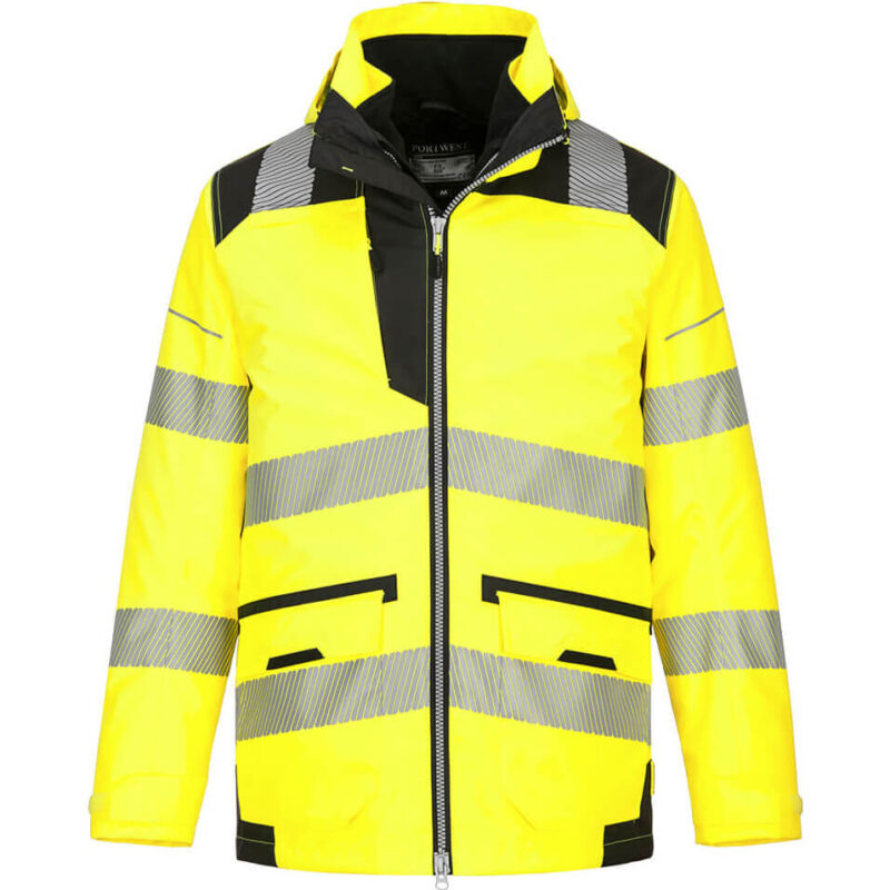 Oxford Weave 300D Class 3 PW3 Hi Vis 5 in 1 Jacket Yellow / Black 2XL by Tooled Up GBP101.95 - Grab Your Coat!