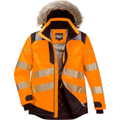 Oxford Weave 300D Class 3 PW3 Hi Vis Winter Parka Jacket Orange / Black 4XL by Tooled Up GBP88.95 - Grab Your Coat!