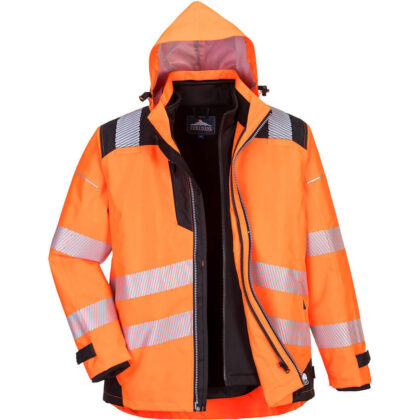 Oxford Weave 300D PW3 3 in 1 Class 3 Hi Vis Jacket Orange / Black 4XL by Tooled Up GBP78.95 - Grab Your Coat!