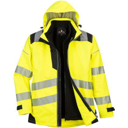 Oxford Weave 300D PW3 3 in 1 Class 3 Hi Vis Jacket Yellow / Black 3XL by Tooled Up GBP78.95 - Grab Your Coat!