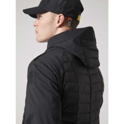 Parajumpers Mens Black Hiram Hooded Down Jacket by Designer Wear GBP287 - Grab Your Coat!