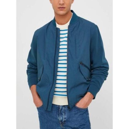 Paul Smith Mens Inky Blue Bomber Jacket by Designer Wear GBP199 - Grab Your Coat!