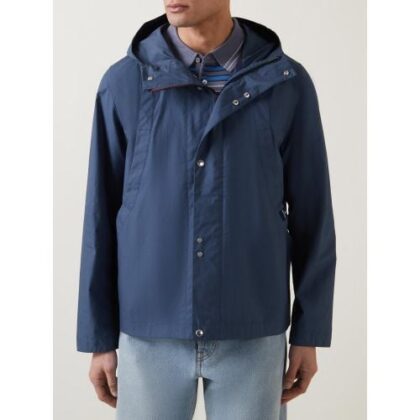 Paul Smith Mens Inky Blue Hooded Jacket by Designer Wear GBP236 - Grab Your Coat!