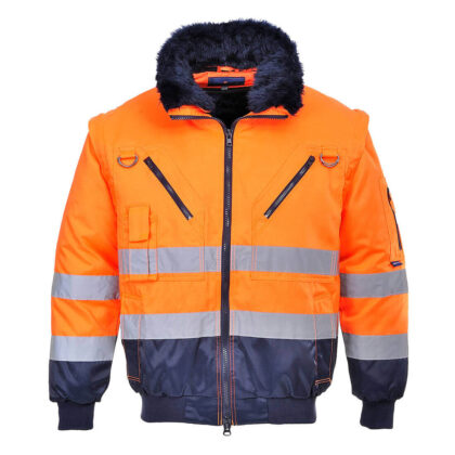 Portwest Hi Vis 3 in 1 Pilot Jacket Orange / Navy 2XL by Tooled Up GBP42.95 - Grab Your Coat!