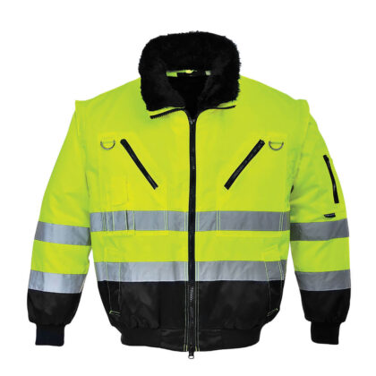 Portwest Hi Vis 3 in 1 Pilot Jacket Yellow / Black L by Tooled Up GBP42.95 - Grab Your Coat!